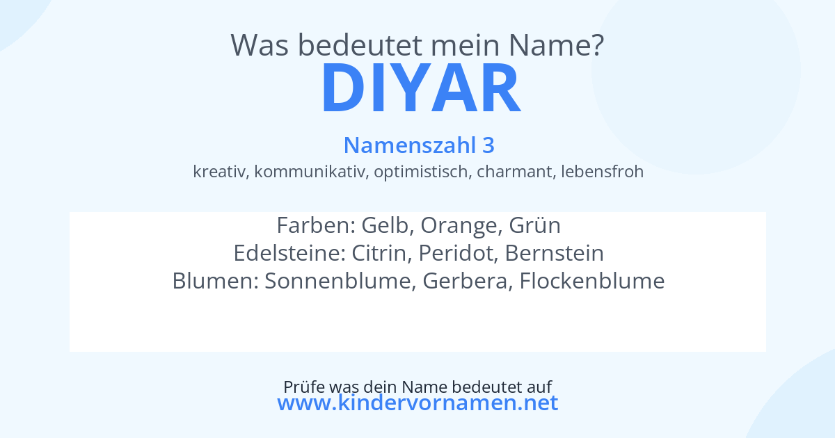 Was bedeutet der Name Diyar?