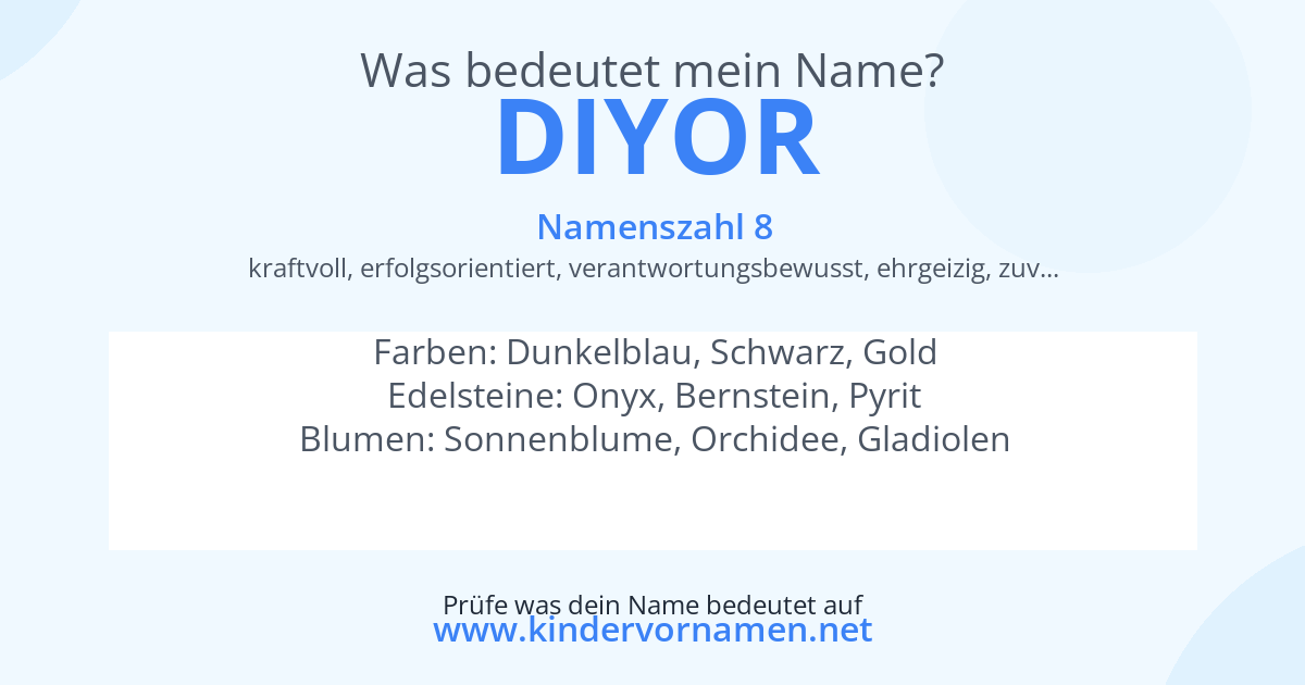 Was bedeutet der Name Diyor?