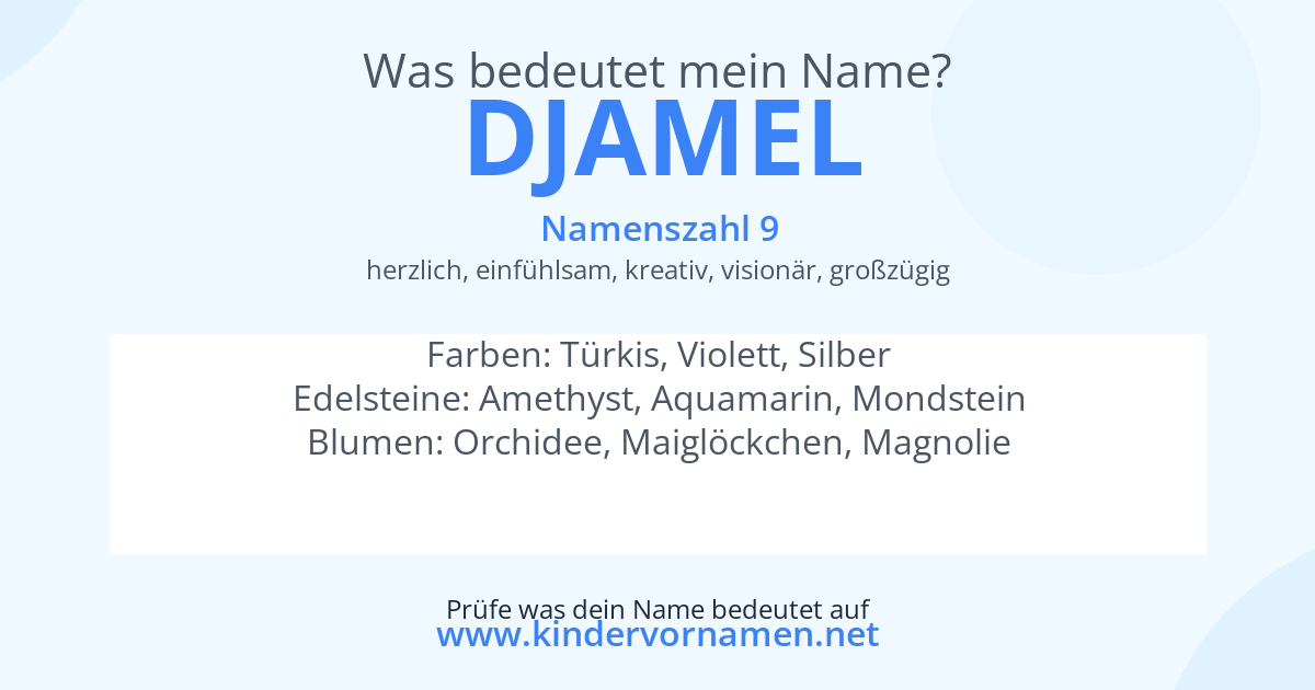 Was bedeutet der Name Djamel?