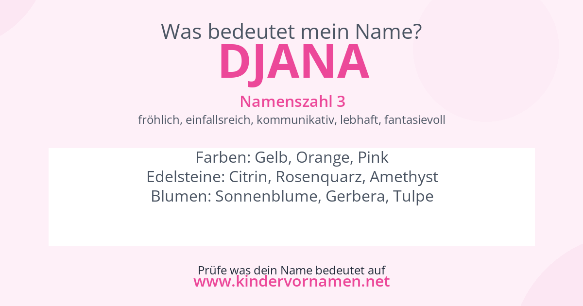 Was bedeutet der Name Djana?