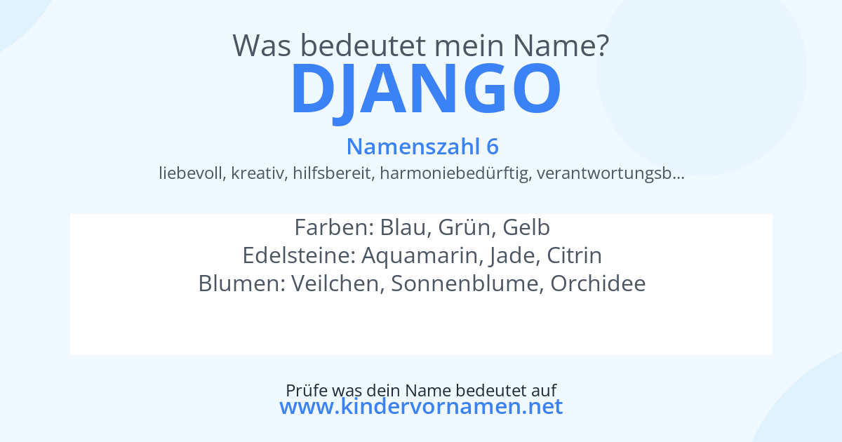 Was bedeutet der Name Django?
