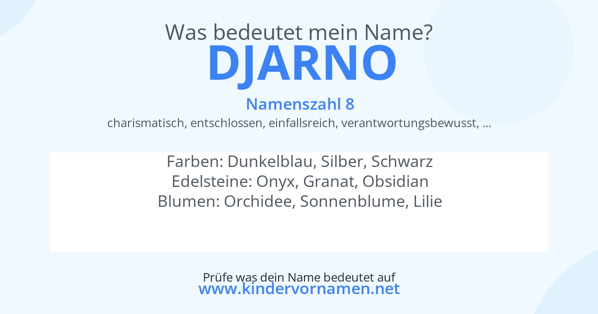 Was bedeutet der Name Djarno?