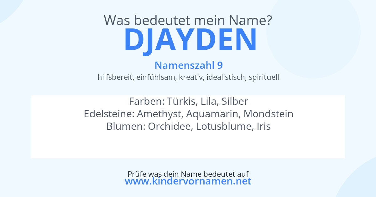 Was bedeutet der Name Djayden?