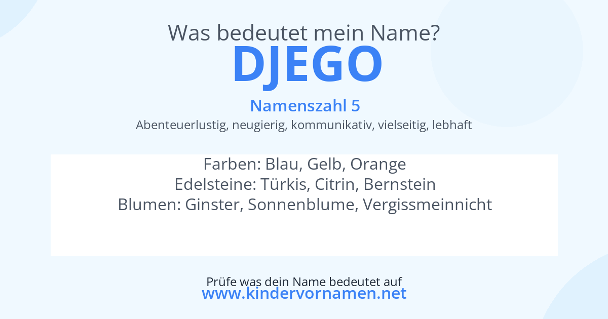 Was bedeutet der Name Djego?
