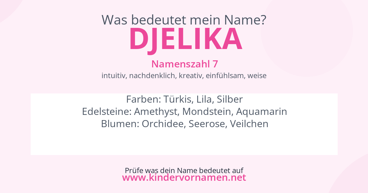 Was bedeutet der Name Djelika?