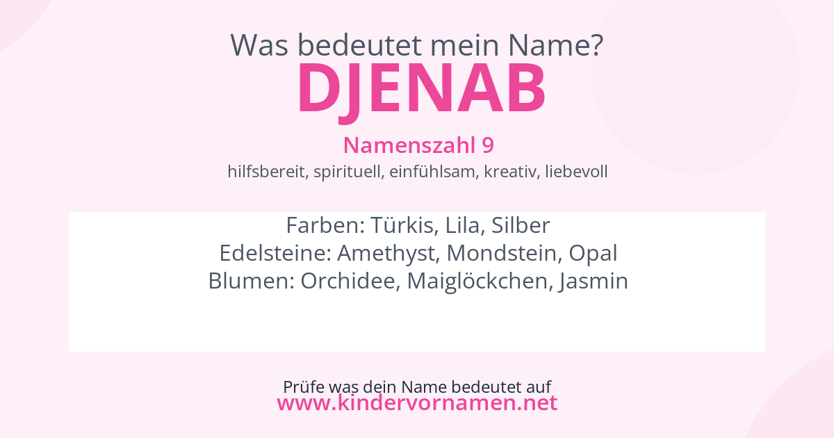 Was bedeutet der Name Djenab?