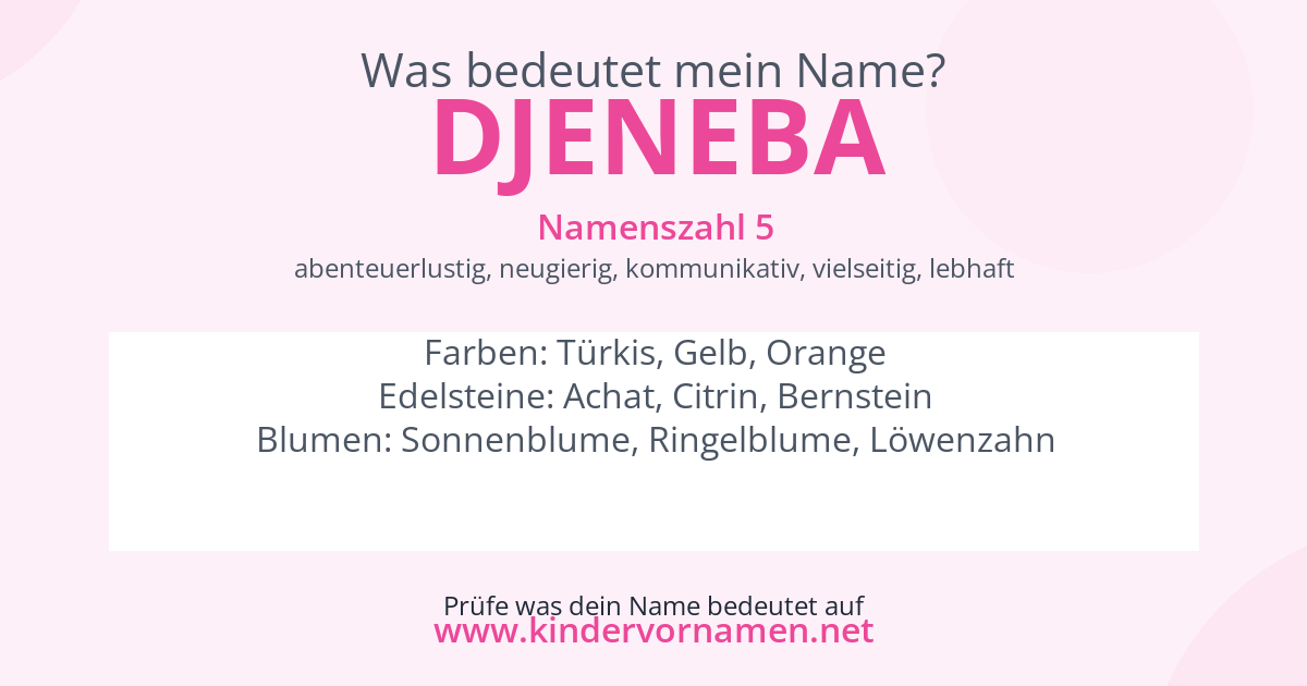 Was bedeutet der Name Djeneba?