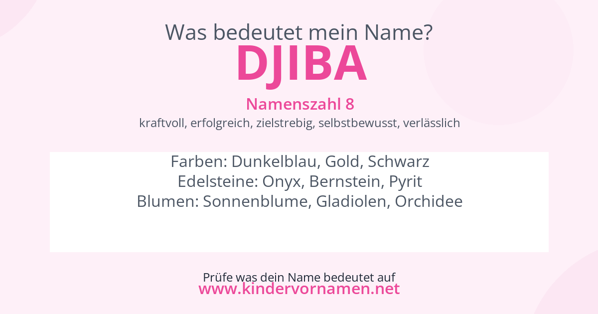 Was bedeutet der Name Djiba?
