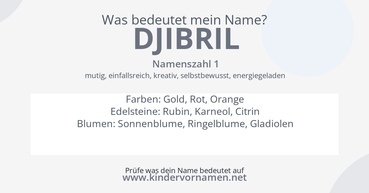 Was bedeutet der Name Djibril?