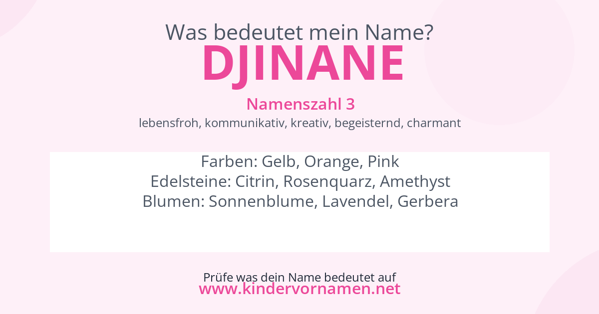Was bedeutet der Name Djinane?