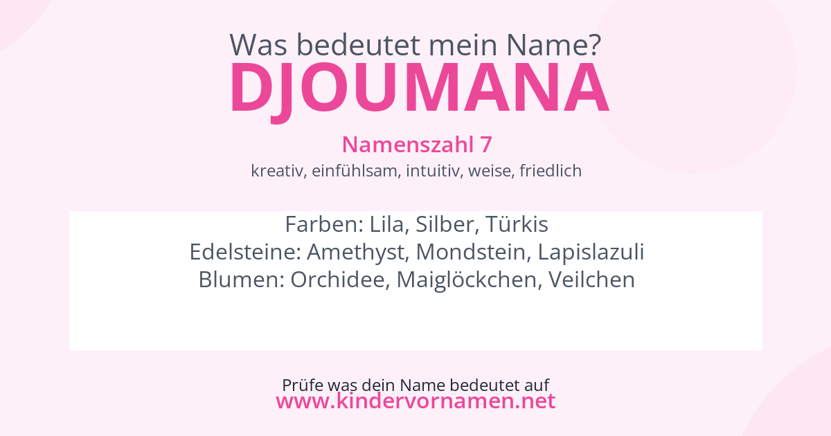 Was bedeutet der Name Djoumana?