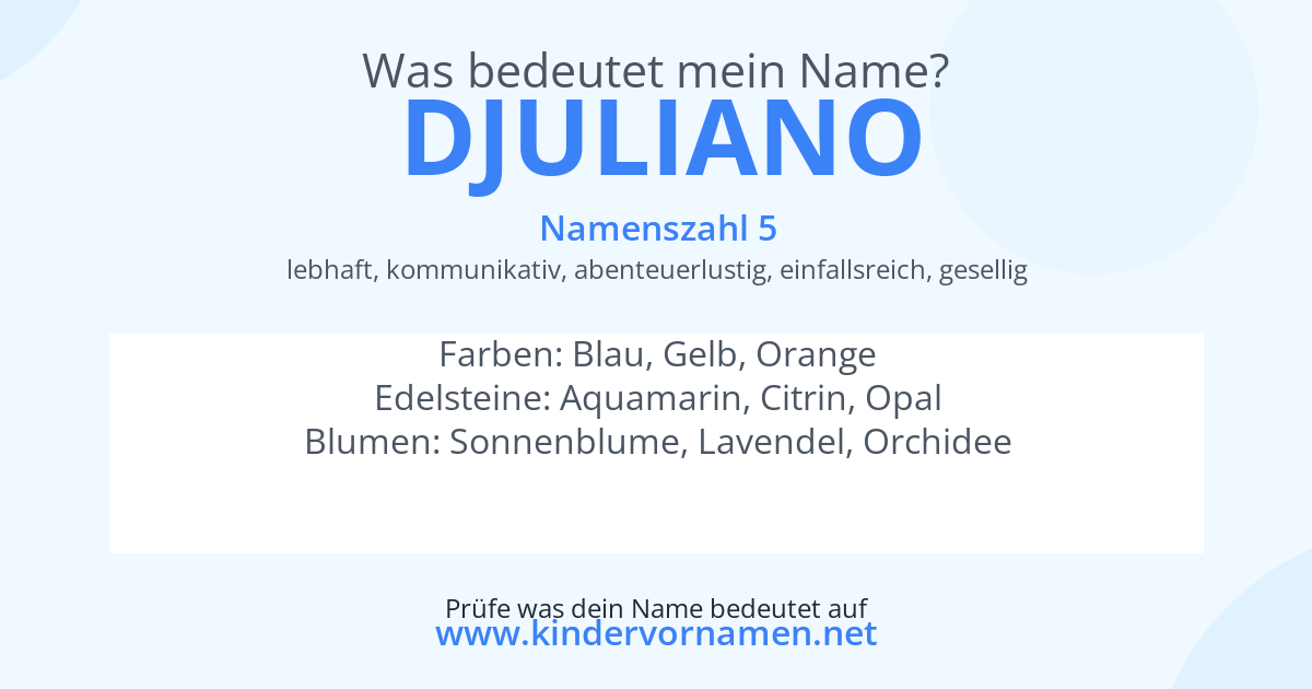 Was bedeutet der Name Djuliano?