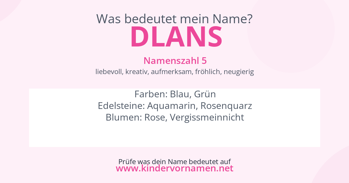 Was bedeutet der Name Dlans?