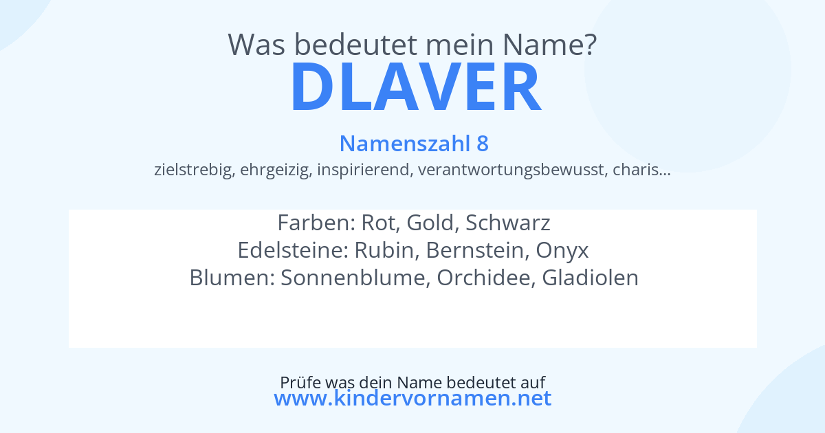 Was bedeutet der Name Dlaver?