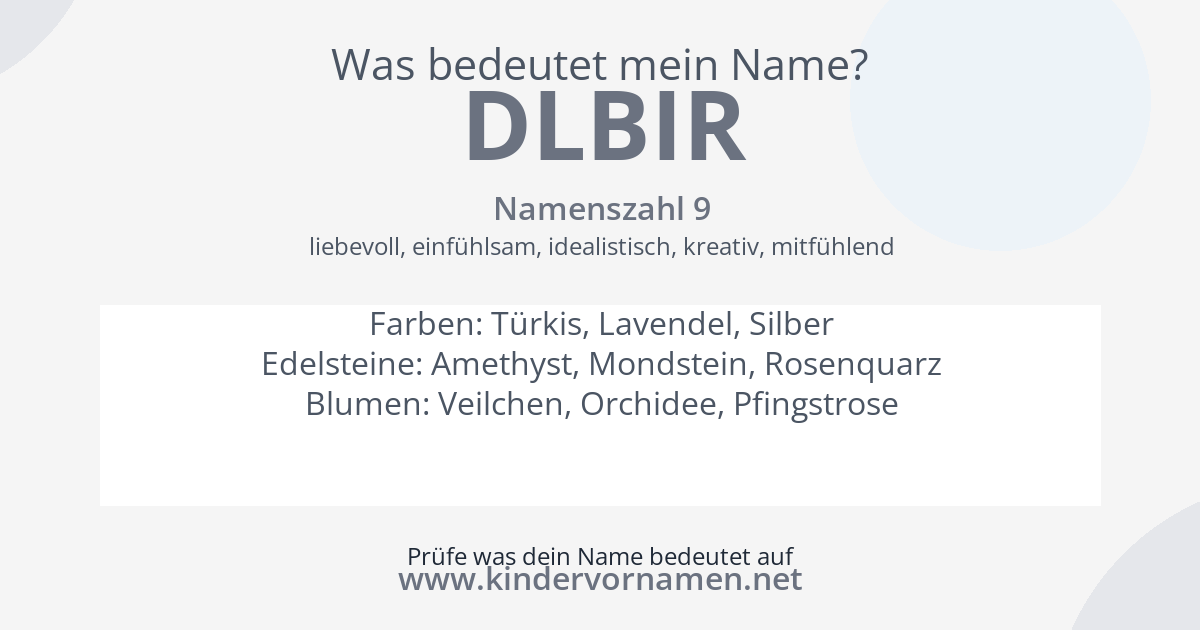 Was bedeutet der Name Dlbir?
