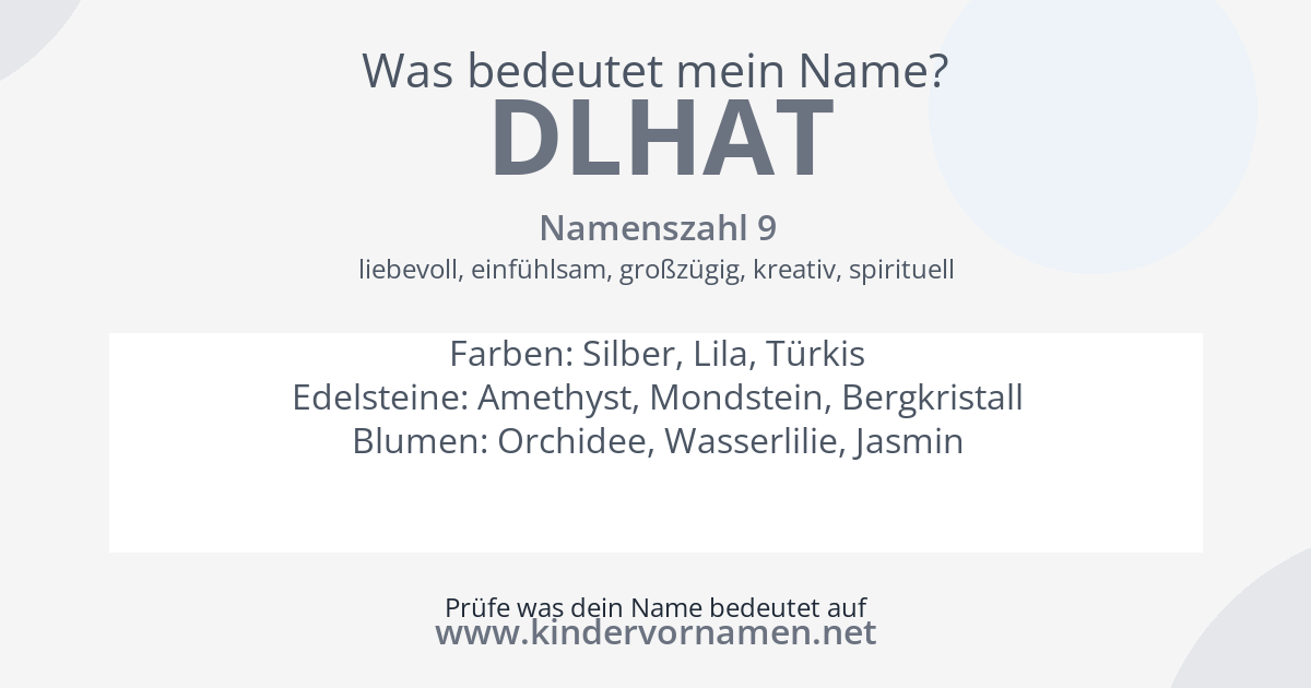 Was bedeutet der Name Dlhat?