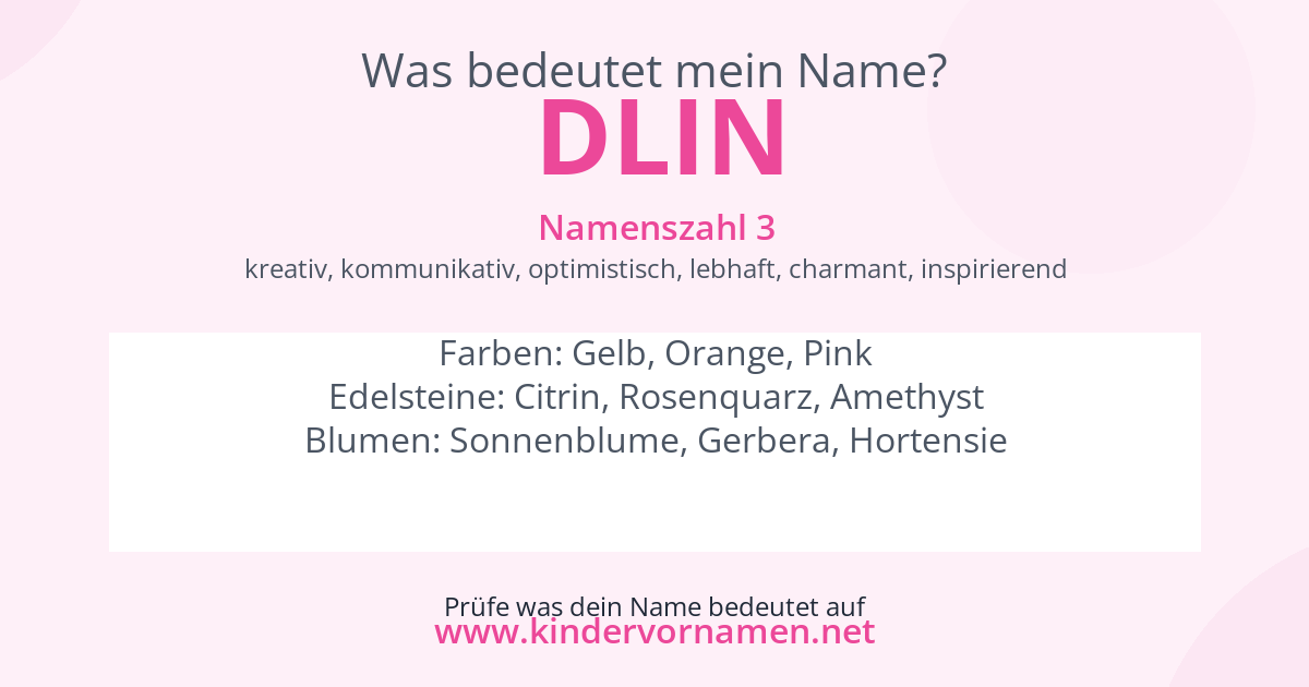 Was bedeutet der Name Dlin?
