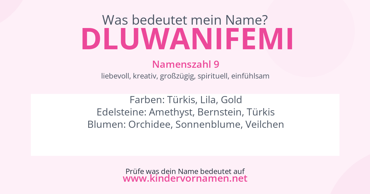 Was bedeutet der Name Dluwanifemi?