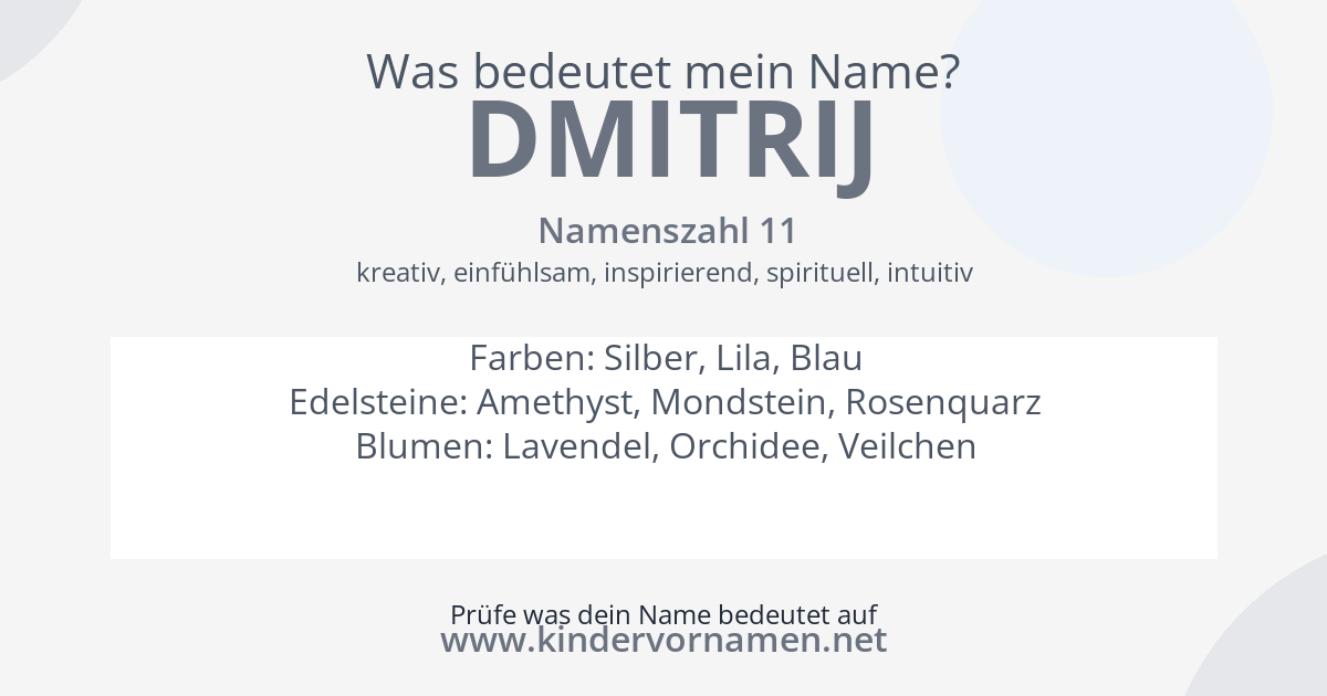 Was bedeutet der Name Dmitrij?