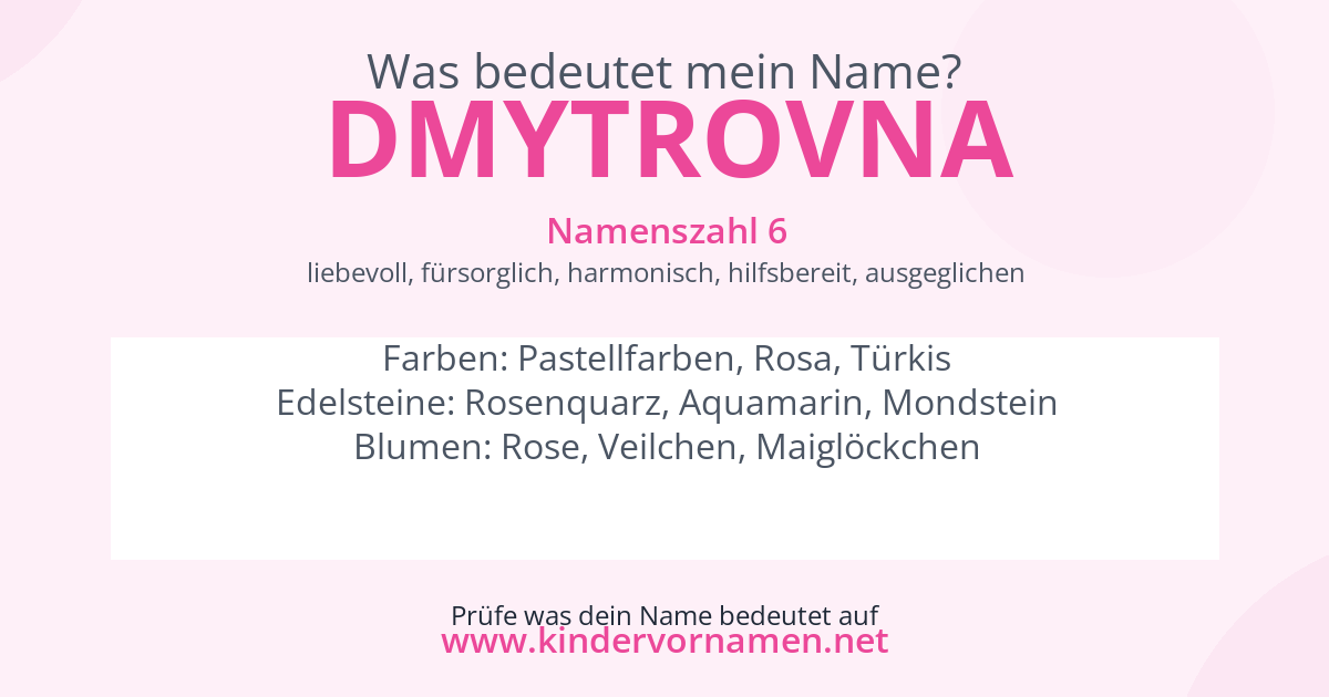 Was bedeutet der Name Dmytrovna?