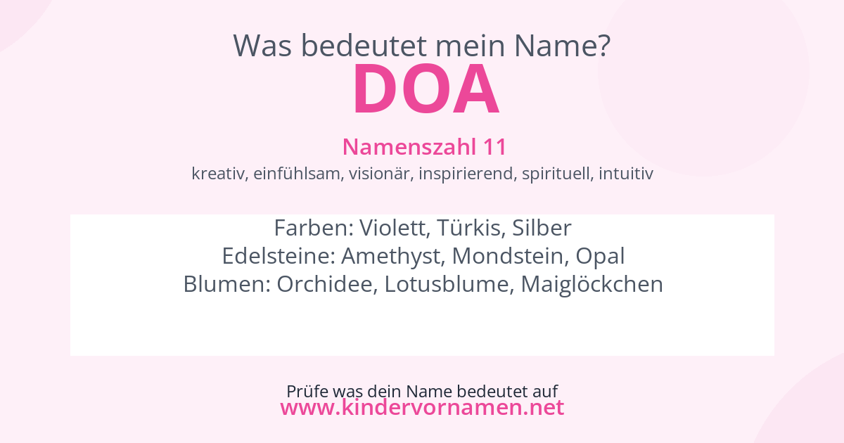 Was bedeutet der Name Doa?