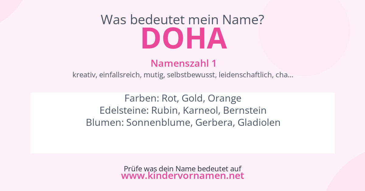 Was bedeutet der Name Doha?