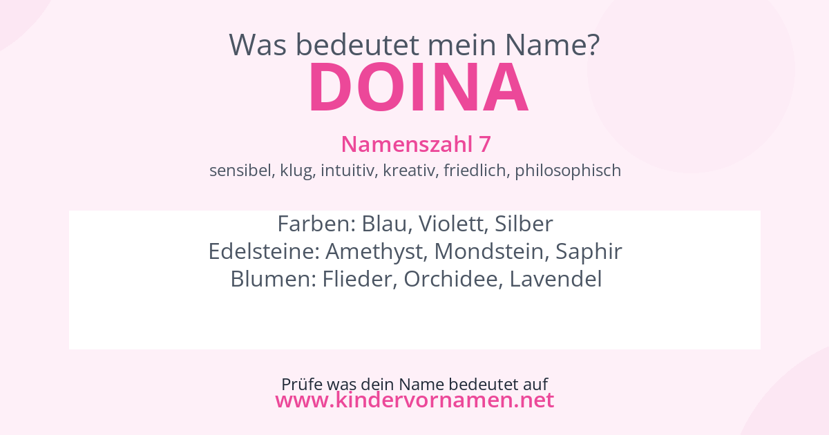 Was bedeutet der Name Doina?
