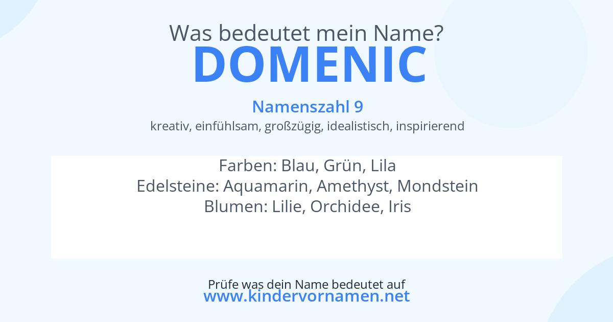 Was bedeutet der Name Domenic?