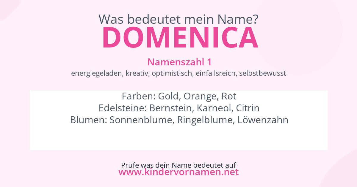 Was bedeutet der Name Domenica?