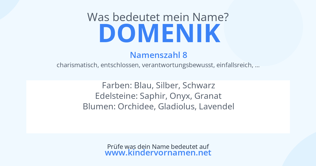 Was bedeutet der Name Domenik?
