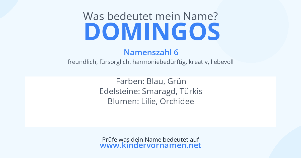 Was bedeutet der Name Domingos?