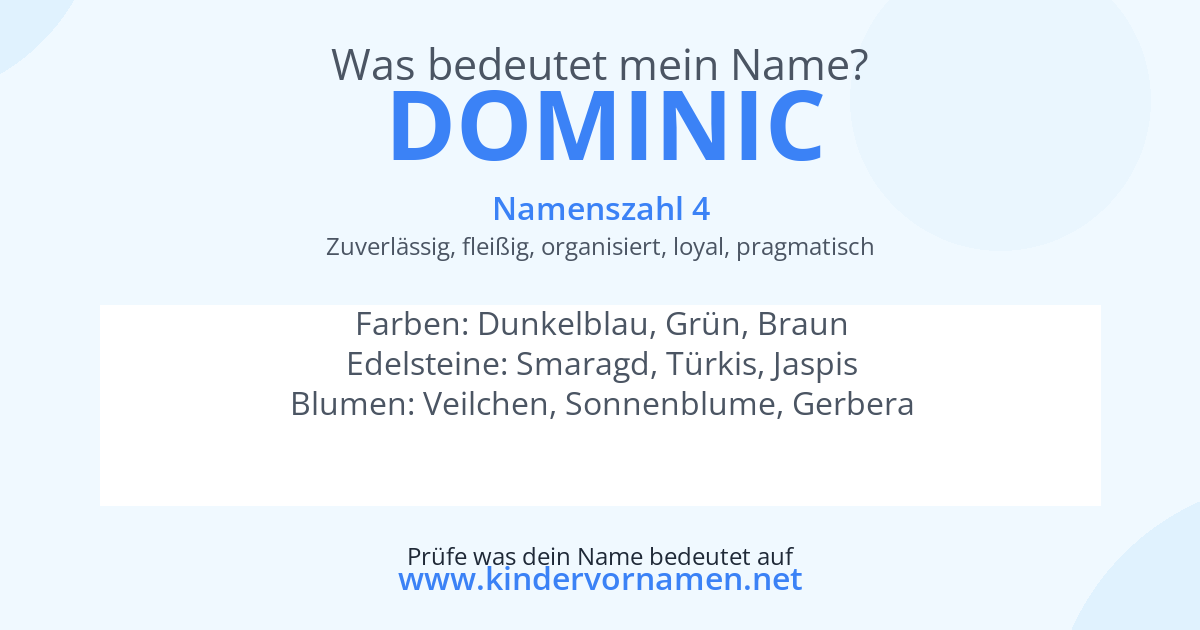 Was bedeutet der Name Dominic?