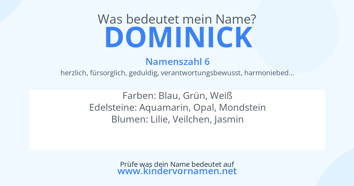 Was bedeutet der Name Dominick?