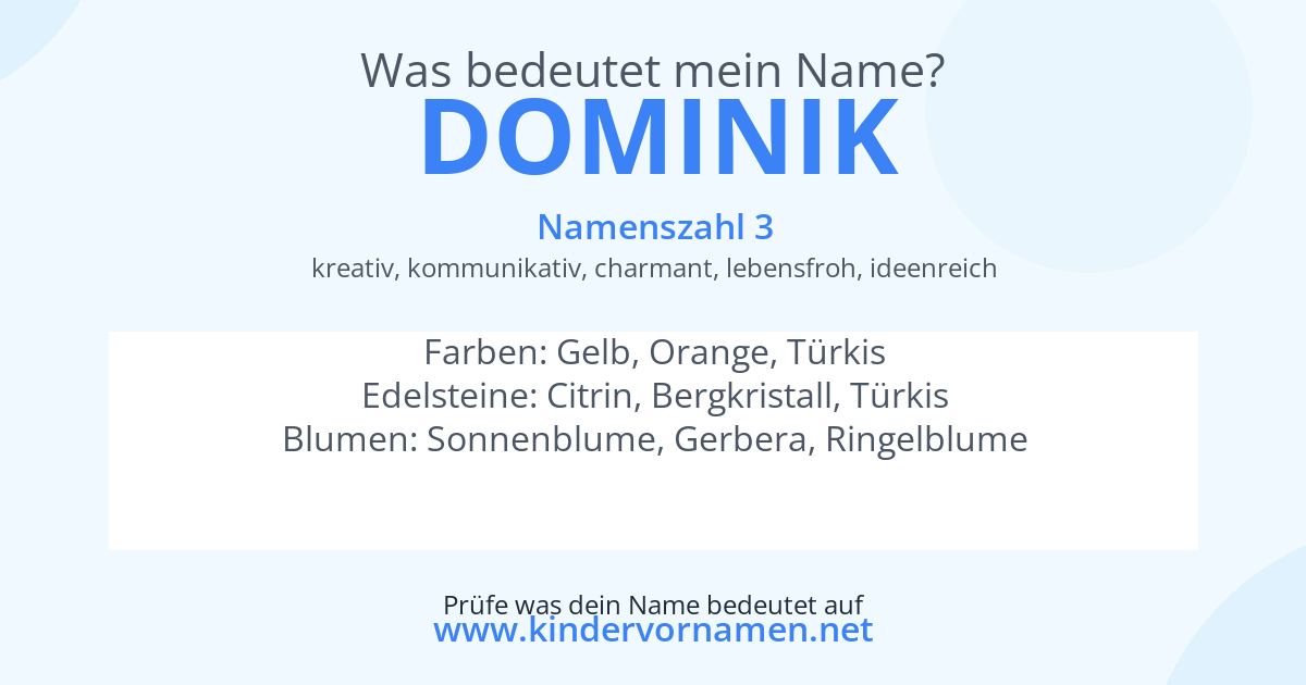 Was bedeutet der Name Dominik?