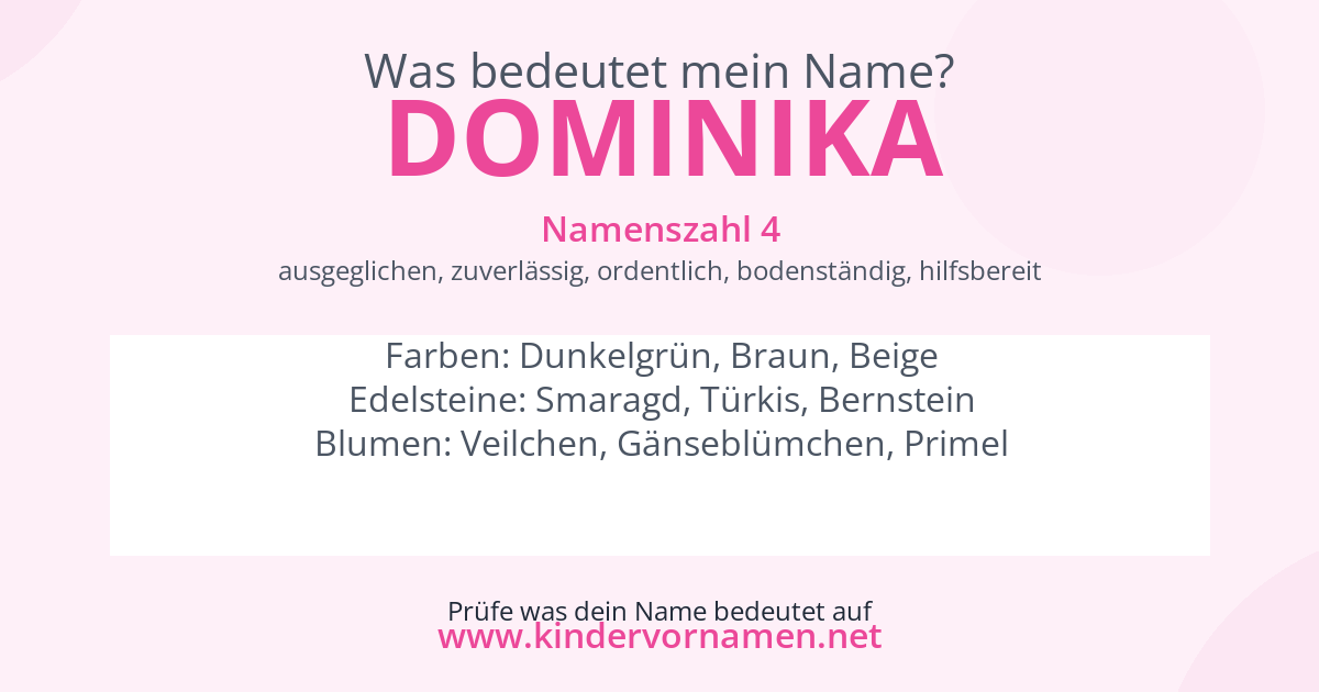 Was bedeutet der Name Dominika?