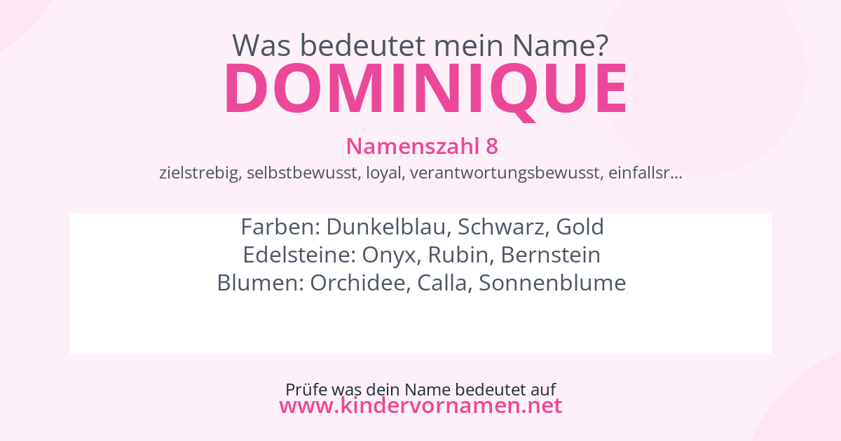 Was bedeutet der Name Dominique?
