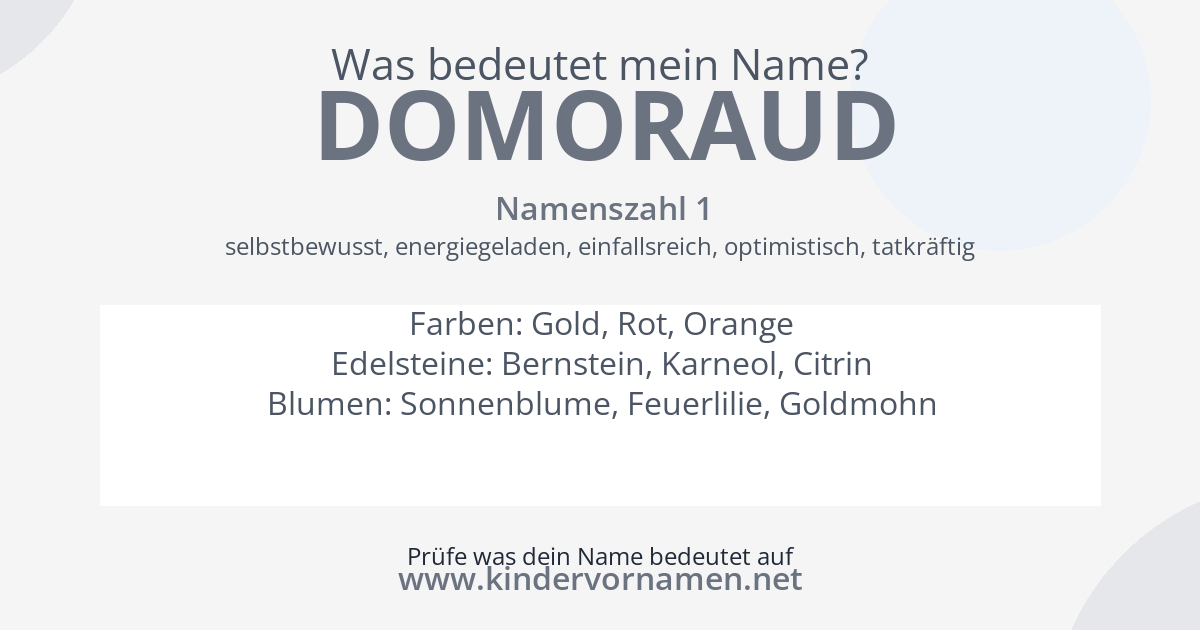 Was bedeutet der Name Domoraud?