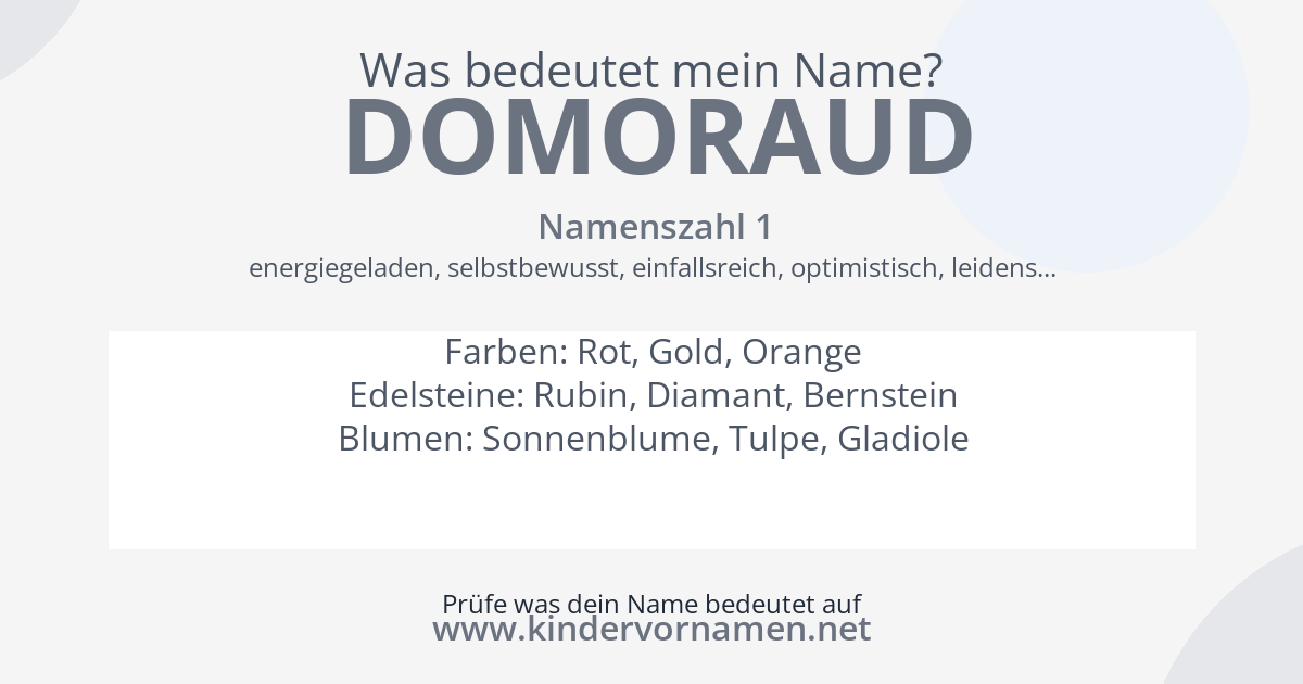 Was bedeutet der Name Domoraud?