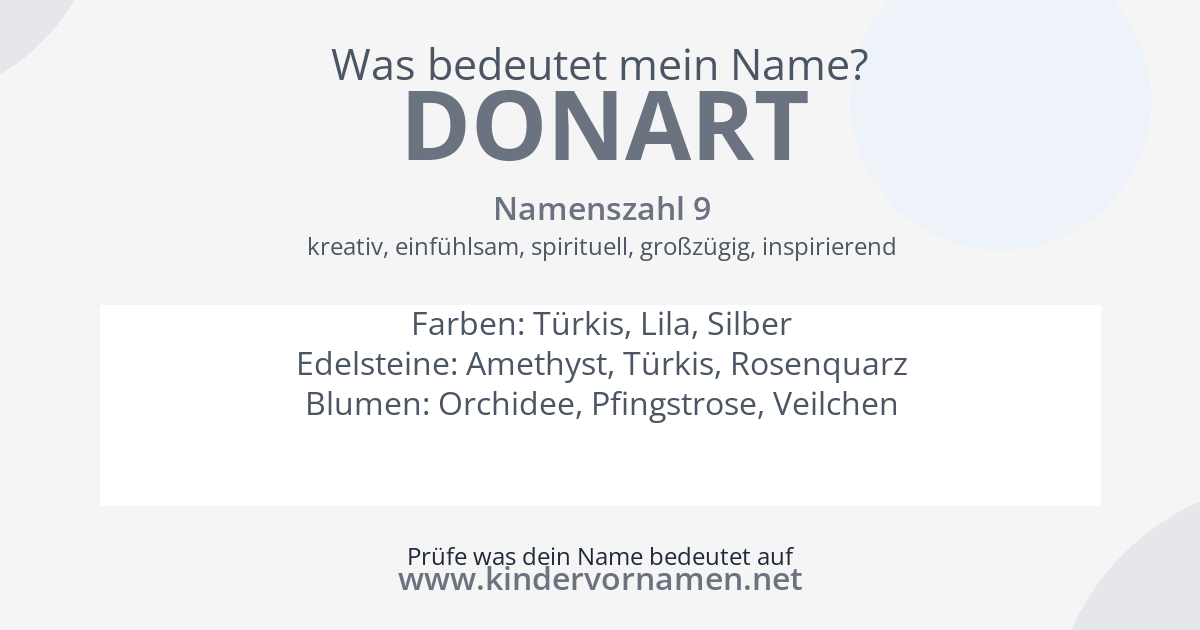 Was bedeutet der Name Donart?