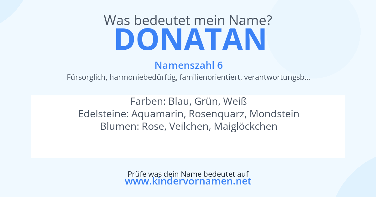 Was bedeutet der Name Donatan?