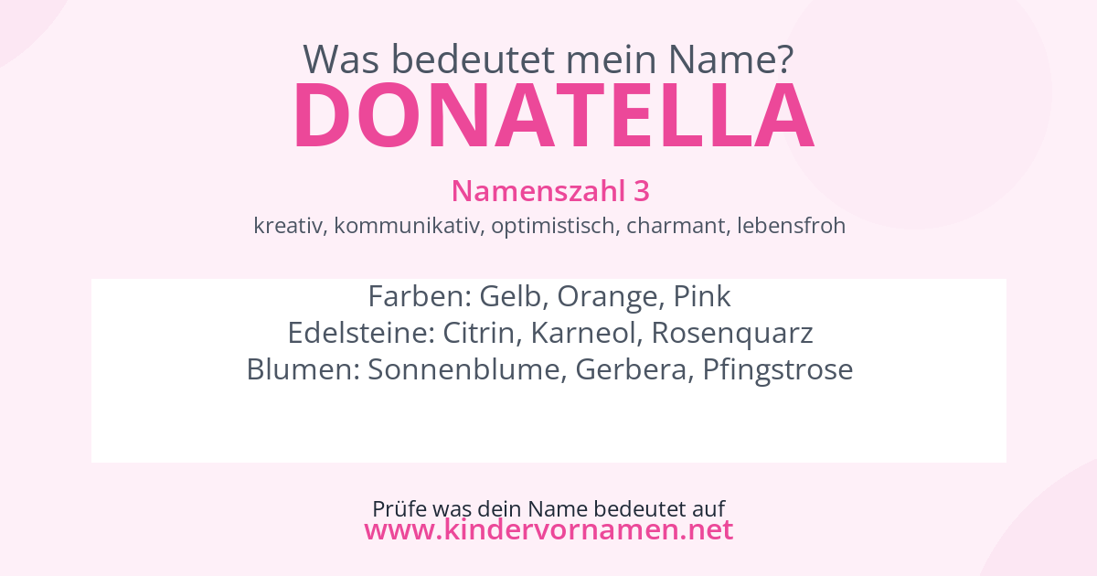 Was bedeutet der Name Donatella?