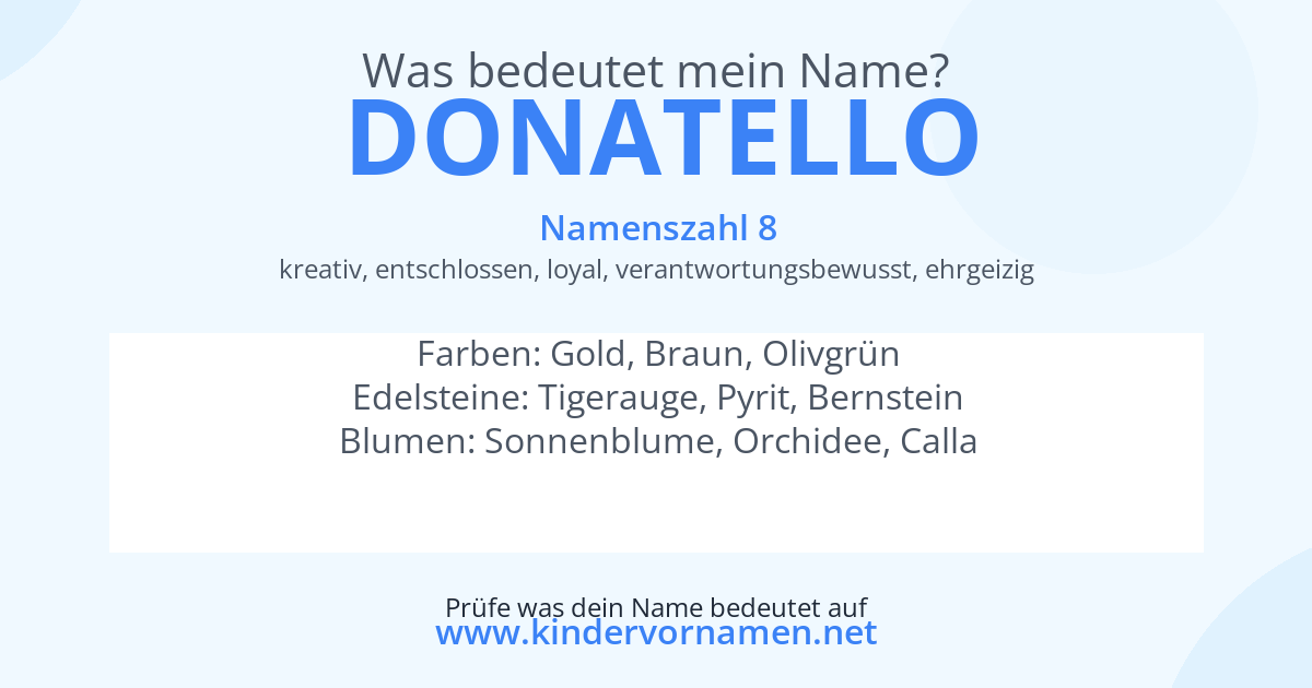Was bedeutet der Name Donatello?