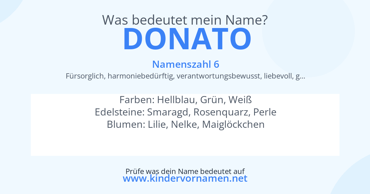 Was bedeutet der Name Donato?