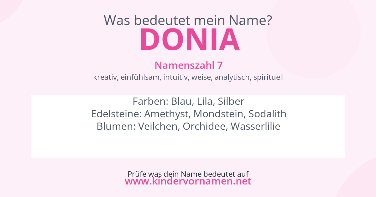 Was bedeutet der Name Donia?
