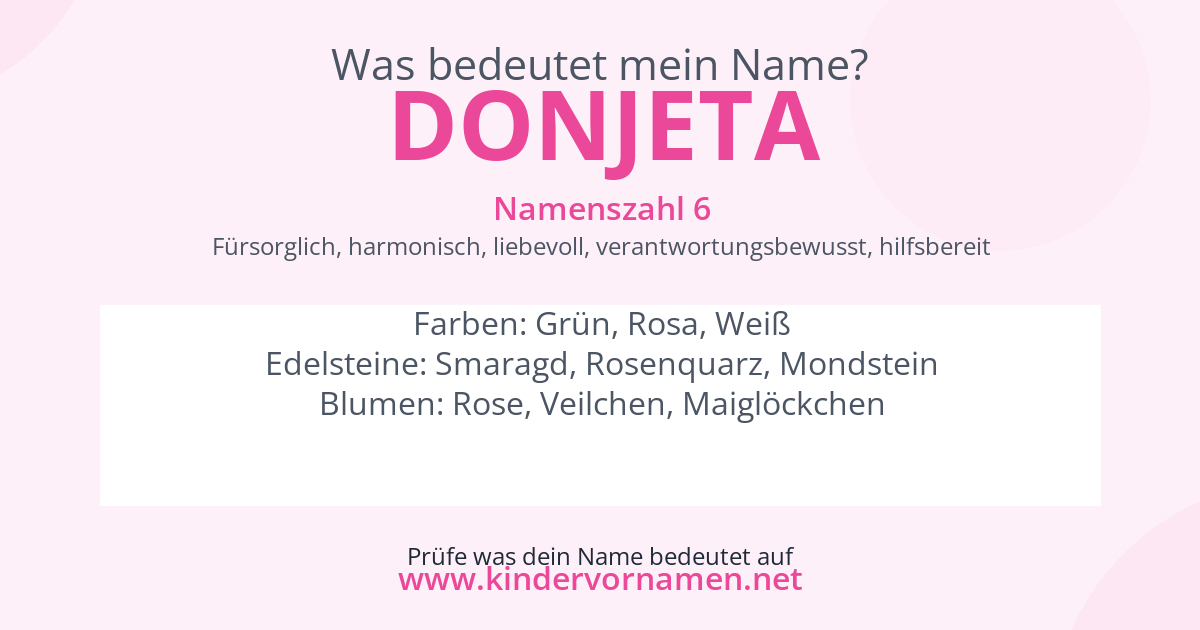 Was bedeutet der Name Donjeta?