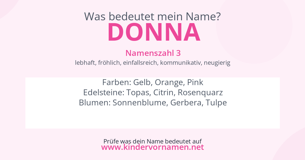 Was bedeutet der Name Donna?