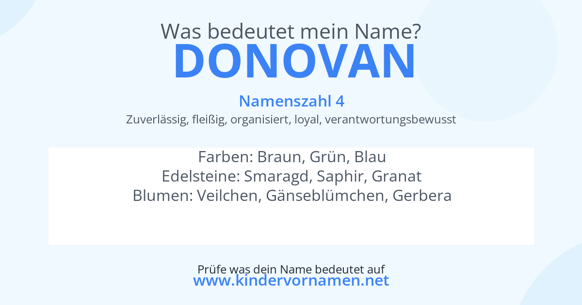 Was bedeutet der Name Donovan?