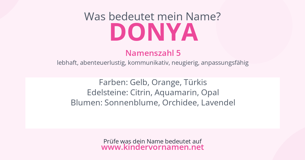 Was bedeutet der Name Donya?
