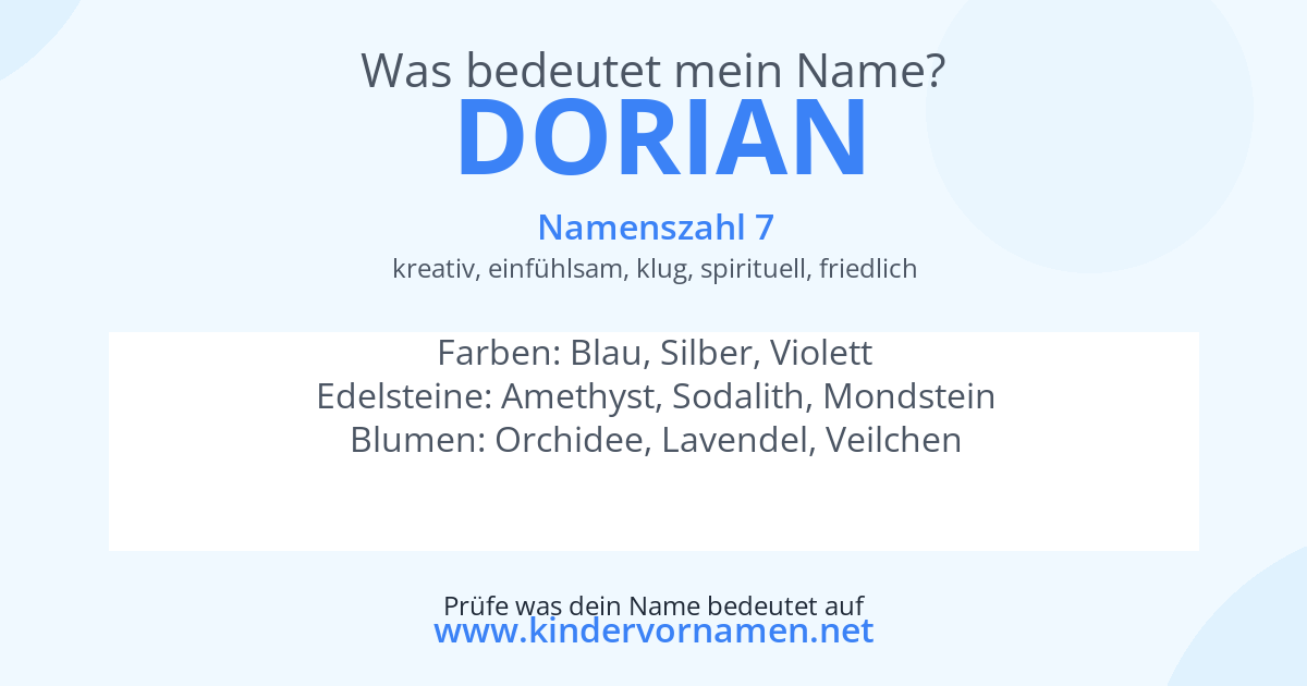Was bedeutet der Name Dorian?