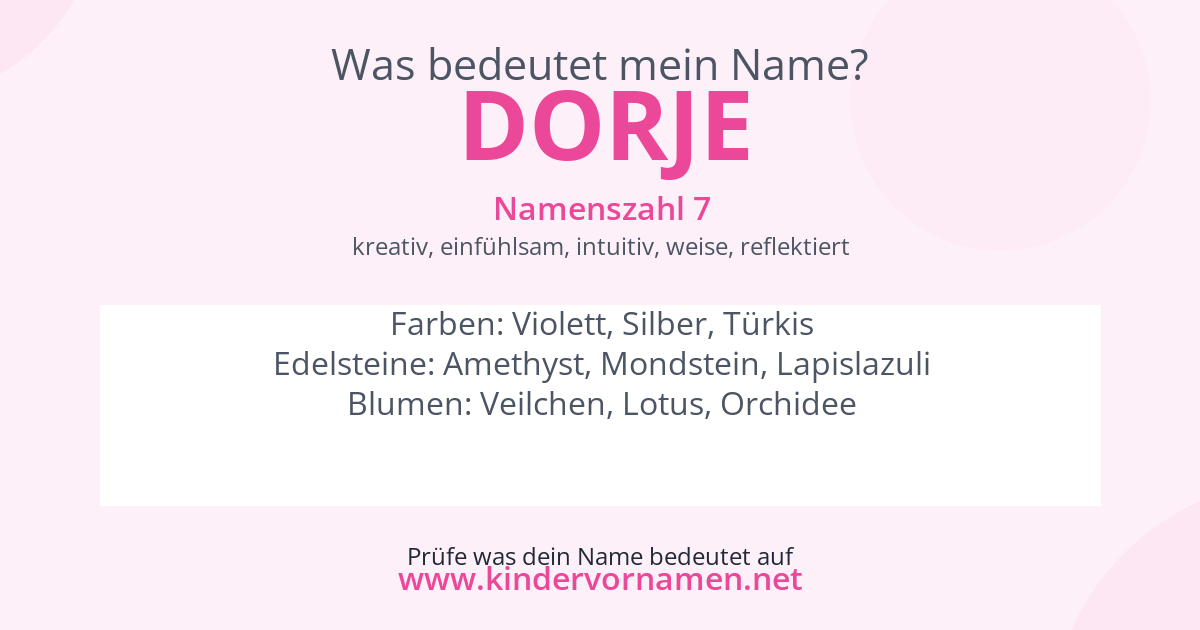 Was bedeutet der Name Dorje?